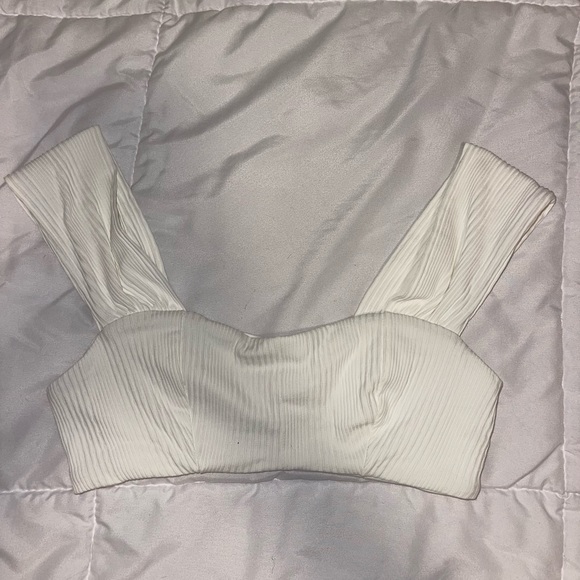 L Space Swim Lspace Pointelle Ribbed White Bikini Top Poshmark